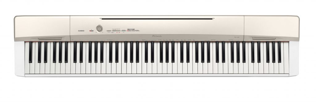 The Casio Privia PX 160 GD available in solid black or muted gold color