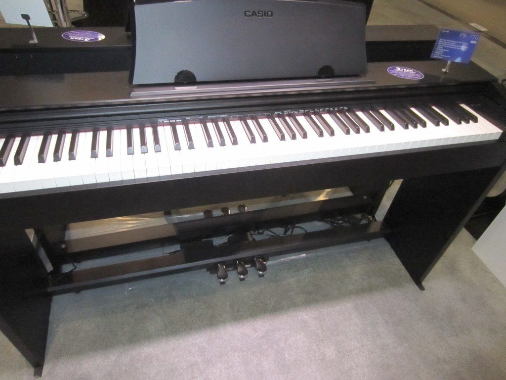 The Casio PX-770 Carries A 88 Key Wholly Weighted Keyboard With Simulated Ebony And Ivory Keytops