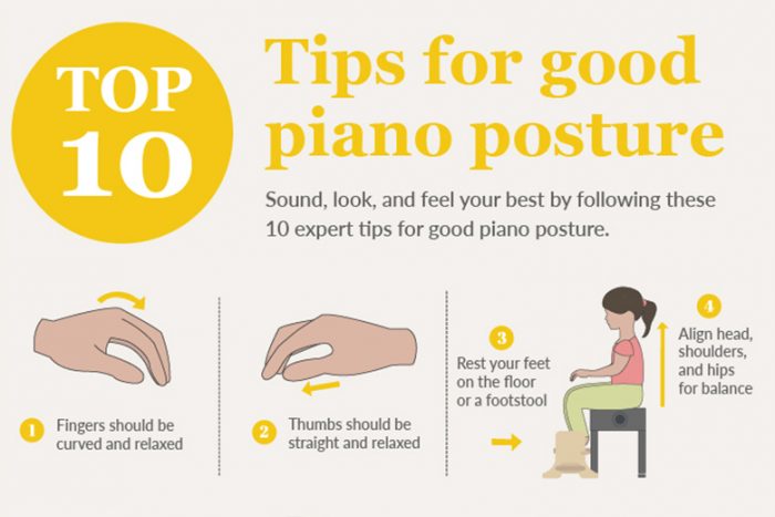 Tips for correct posture while playing the piano