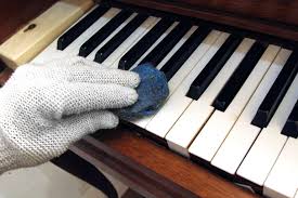 cleaning piano keys